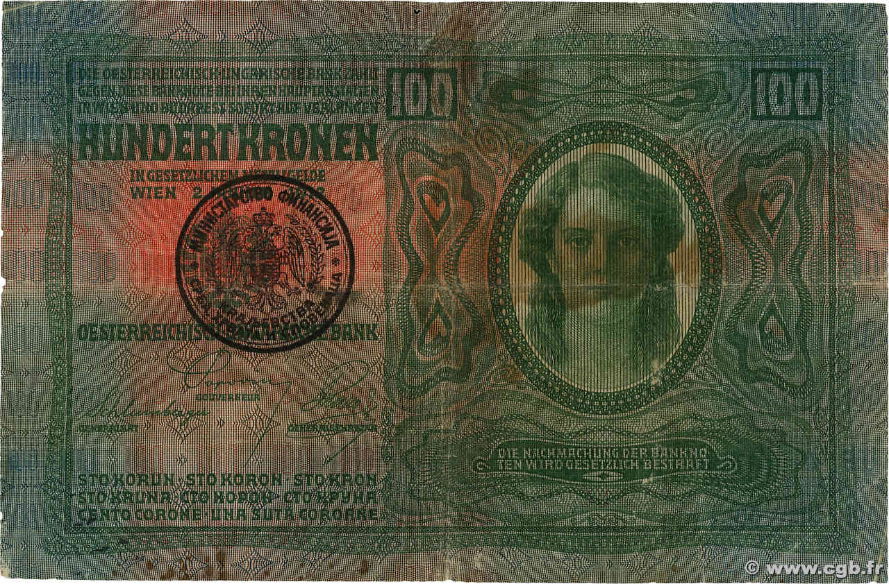 100 Kronen YUGOSLAVIA  1919 P.004 F-