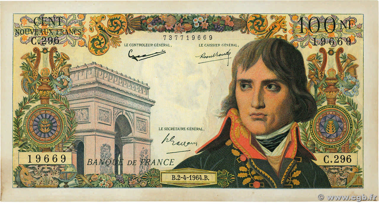 100 Nouveaux Francs BONAPARTE FRANCE  1964 F.59.26 pr.SUP