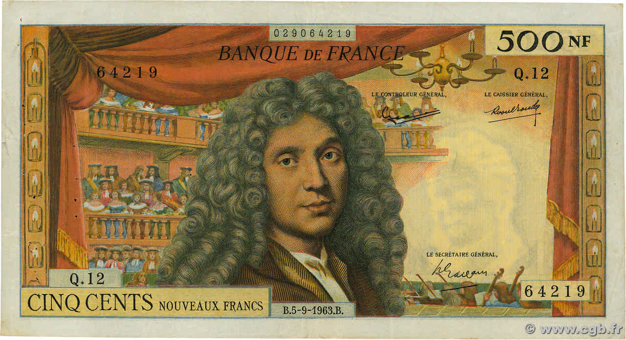 500 Nouveaux Francs MOLIÈRE FRANKREICH  1963 F.60.05 fSS
