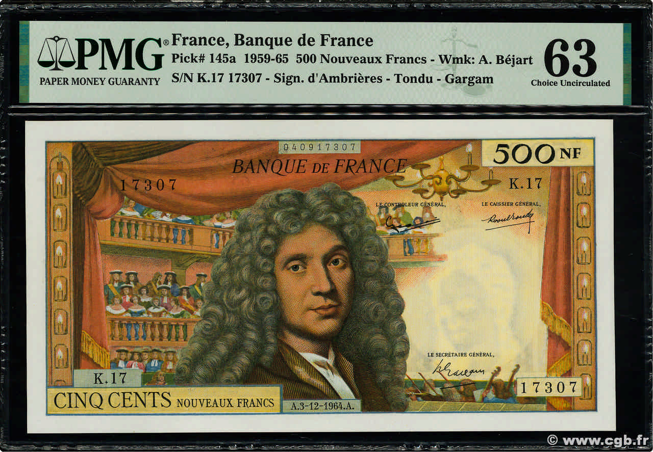 500 Nouveaux Francs MOLIÈRE FRANCE  1964 F.60.07 pr.NEUF