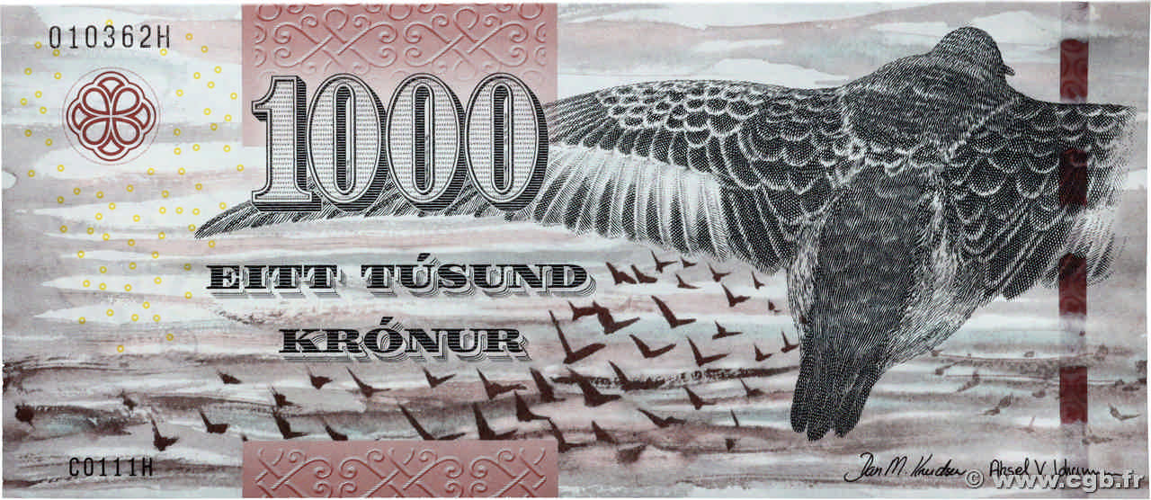 1000 Kronur ISOLE FAROER  2011 P.33 q.FDC