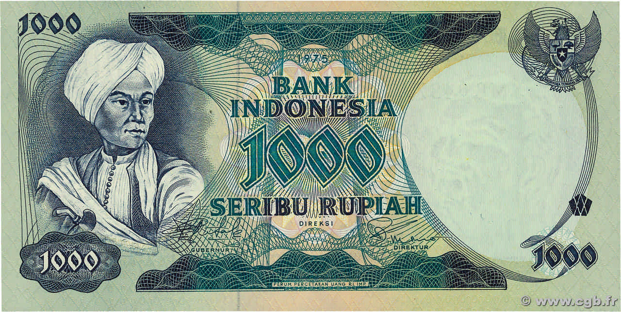 1000 Rupiah Remplacement INDONESIA  1975 P.113a FDC