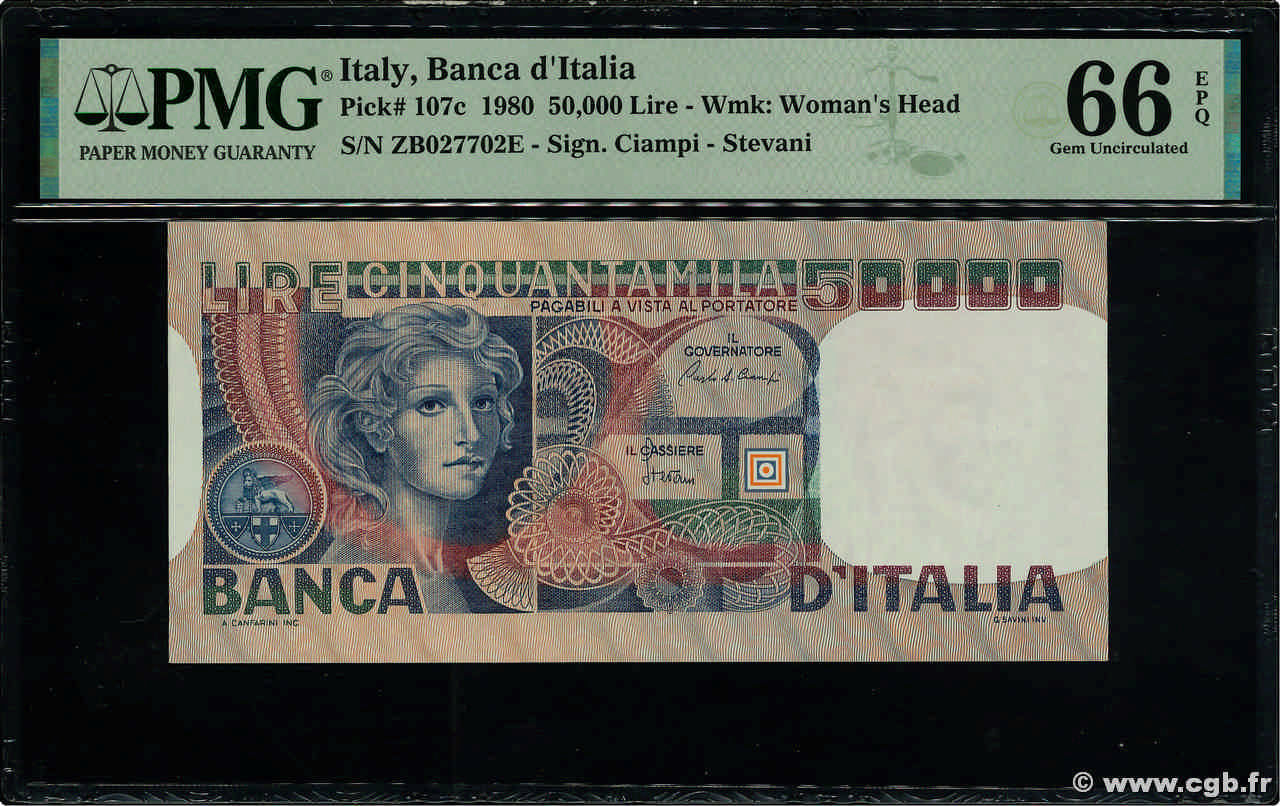 50000 Lire ITALY  1980 P.107c UNC