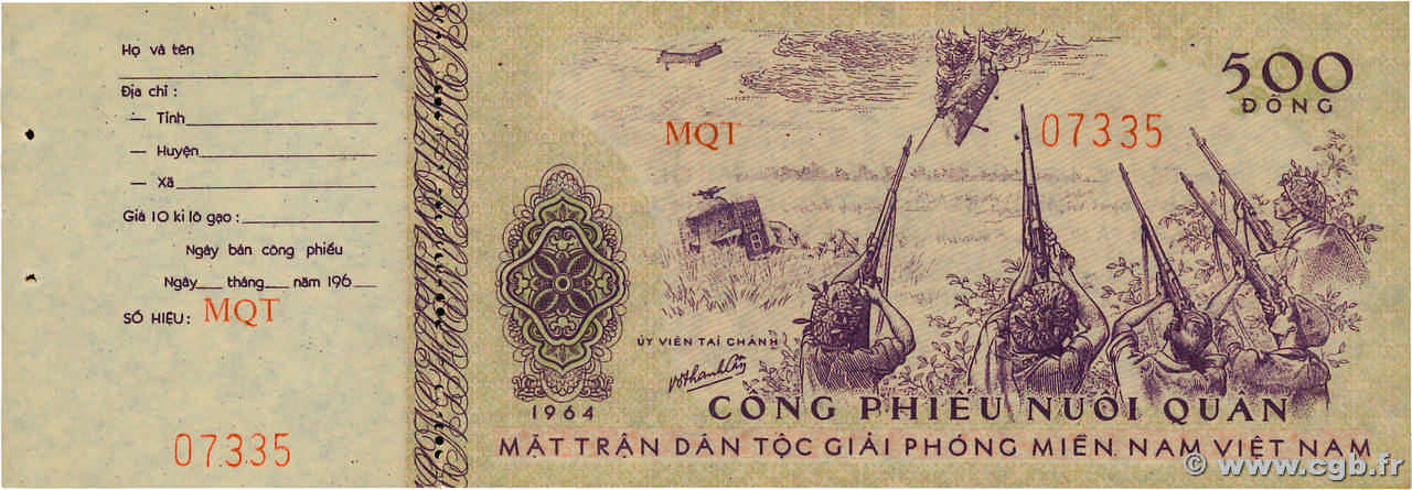 500 Dong Lot VIETNAM  1964 P.- SC