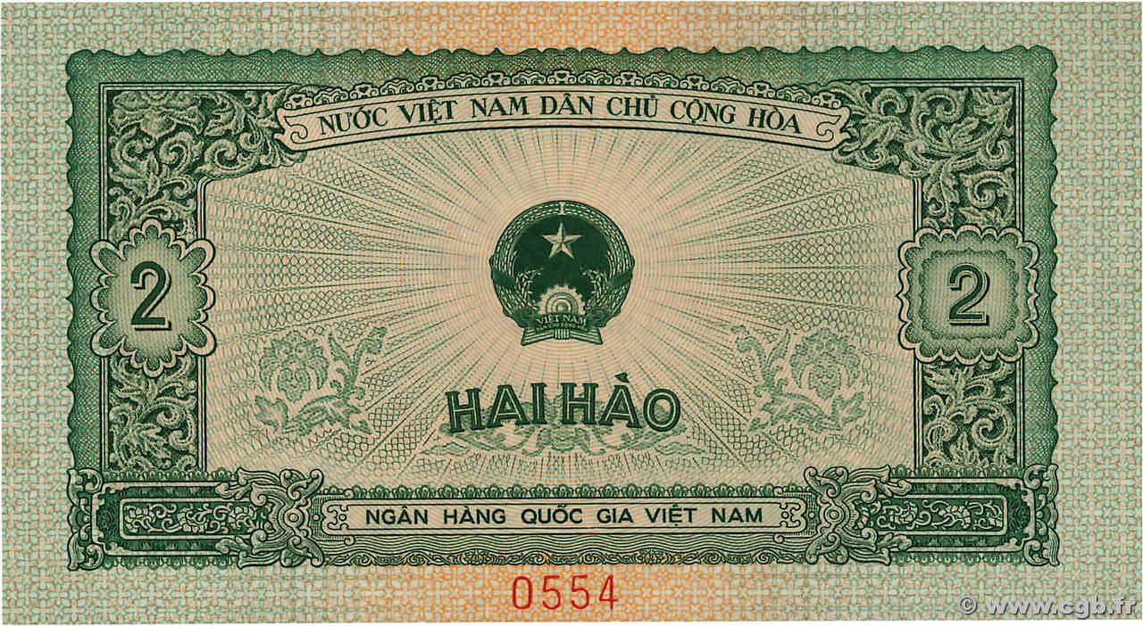 2 Dong Spécimen VIET NAM  1958 P.069s UNC-