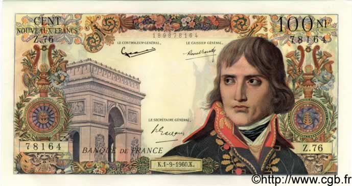 100 Nouveaux Francs BONAPARTE FRANCE  1960 F.59.07 pr.SPL