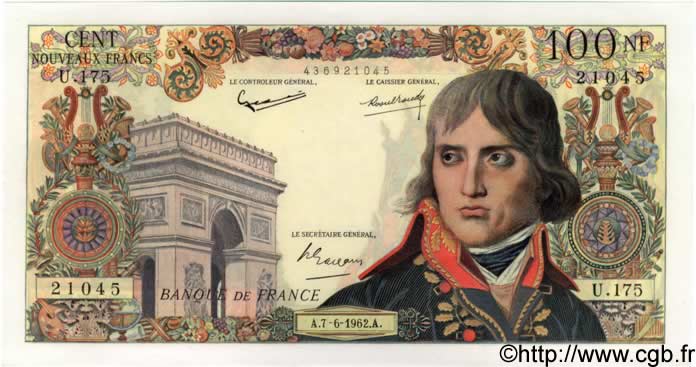 100 Nouveaux Francs BONAPARTE FRANCE  1962 F.59.16 pr.NEUF