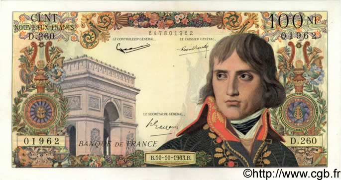 100 Nouveaux Francs BONAPARTE FRANCE  1963 F.59.23 pr.SPL