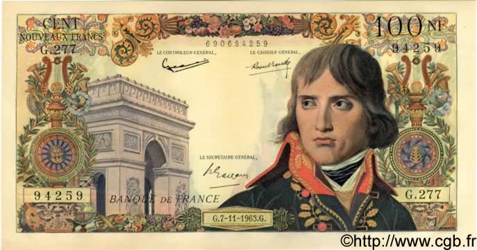100 Nouveaux Francs BONAPARTE FRANCE  1963 F.59.24 pr.NEUF