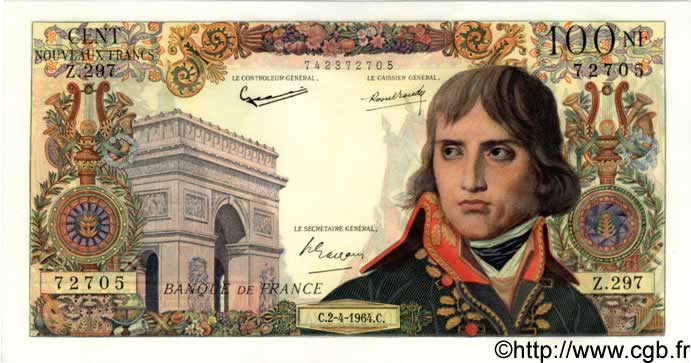100 Nouveaux Francs BONAPARTE FRANCE  1964 F.59.26 pr.NEUF