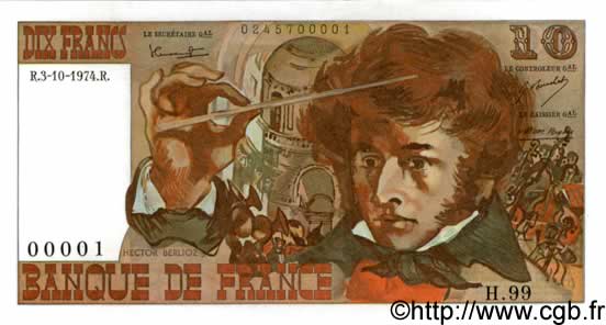 10 Francs BERLIOZ FRANCE  1974 F.63.07a NEUF