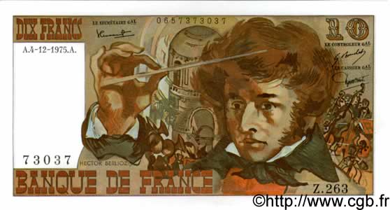 10 Francs BERLIOZ FRANCE  1975 F.63.15 pr.NEUF
