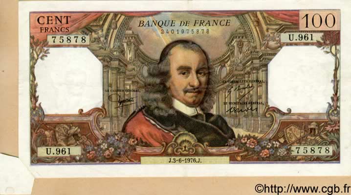 100 Francs CORNEILLE FRANCE  1976 F.65.53 SUP