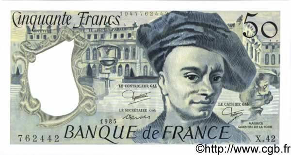 50 Francs QUENTIN DE LA TOUR FRANCE 1985 F.67.11 NEUF