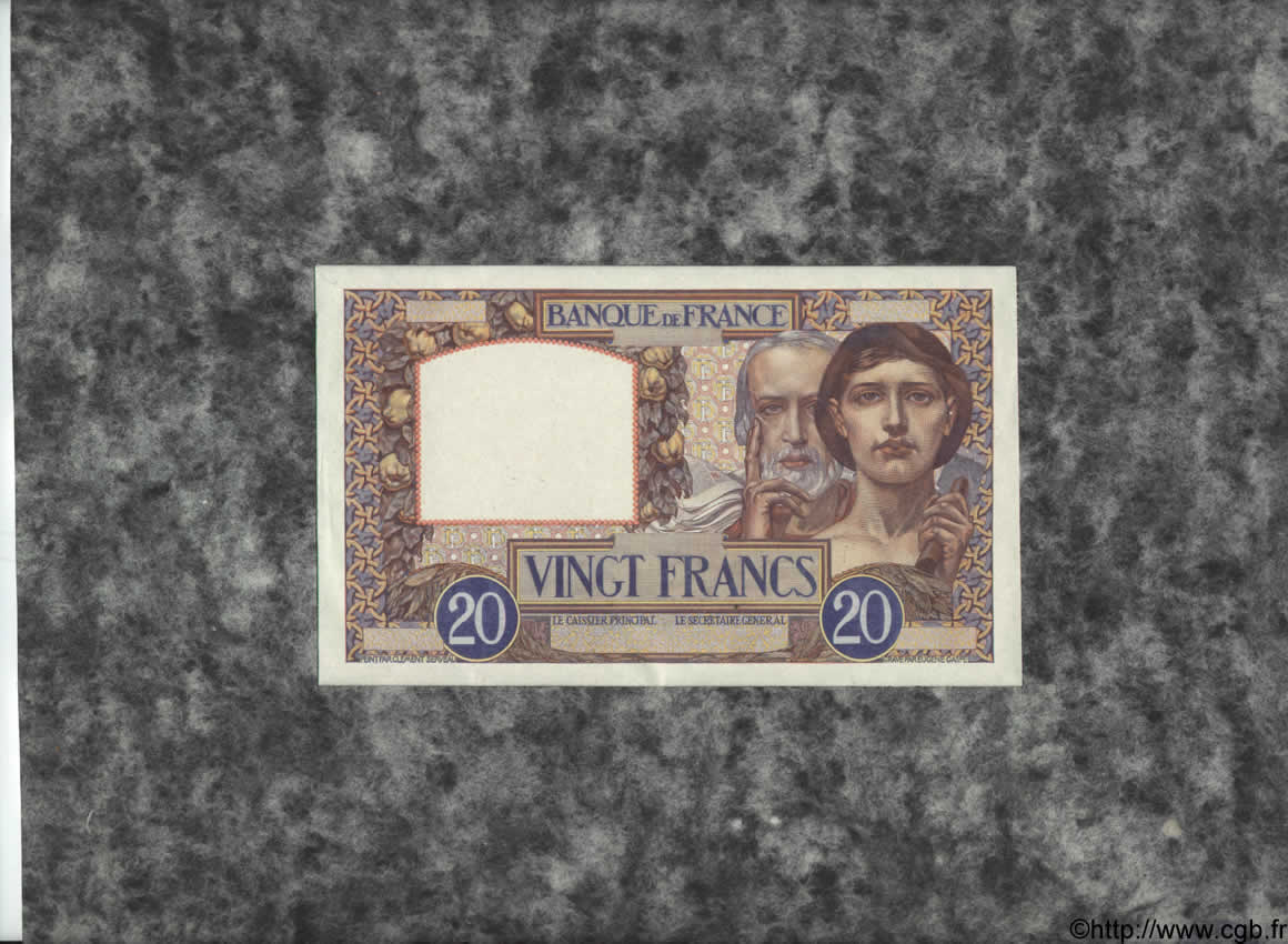 20 Francs TRAVAIL ET SCIENCE FRANCE  1941 F.12.00Ec SPL