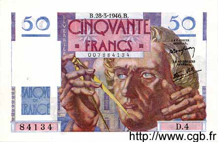50 Francs LE VERRIER FRANCE  1946 F.20.02 pr.SPL