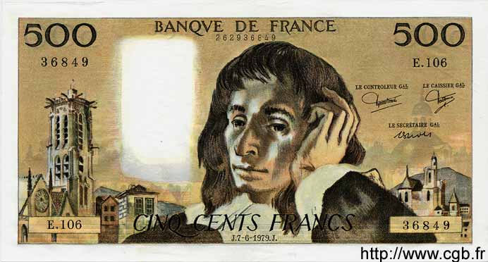 500 Francs PASCAL FRANCE  1979 F.71.20 pr.NEUF
