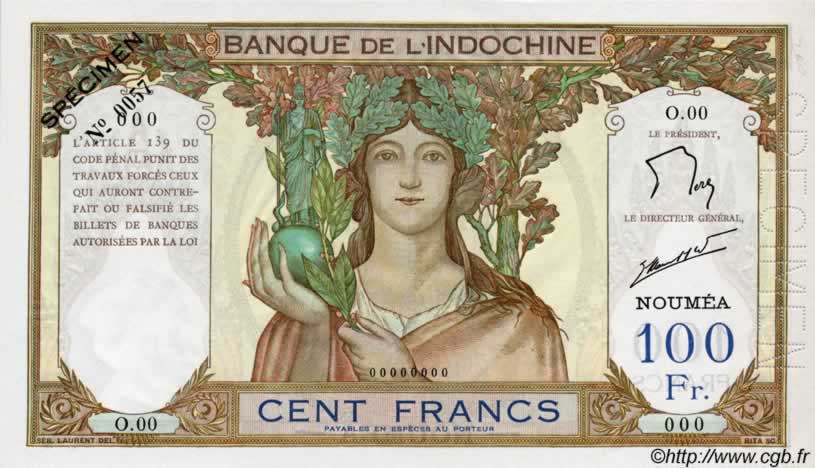 100 Francs NOUVELLE CALÉDONIE  1963 P.42es NEUF
