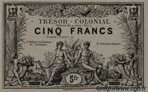 5 Francs TAHITI  1880 P. -s NEUF