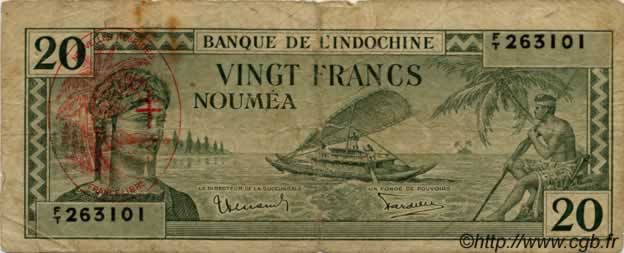 20 Francs NEUE HEBRIDEN  1945 P.07 fS