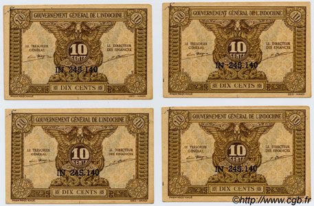 10 Cents INDOCHINE FRANÇAISE  1943 P.089 SPL