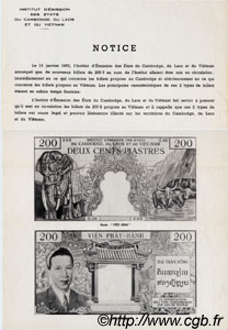 200 Piastres - 200 Dong INDOCHINE FRANÇAISE  1954 P.109 TTB