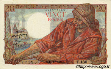 20 Francs PÊCHEUR FRANCE  1948 F.13.13 SUP+