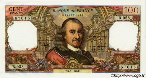100 Francs CORNEILLE FRANCE  1976 F.65.53 NEUF