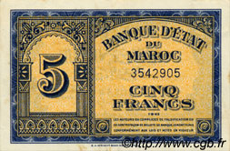 5 Francs MAROC  1943 P.24 SUP