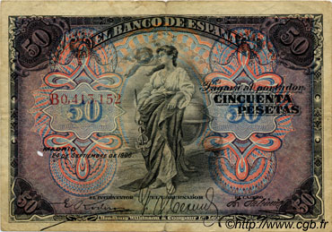 50 Pesetas MAROC  1906 P.- TB+