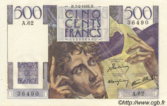 500 Francs CHATEAUBRIAND FRANCE  1946 F.34.04 pr.NEUF
