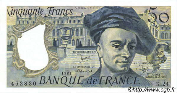 50 Francs QUENTIN DE LA TOUR FRANCE  1981 F.67.07 NEUF