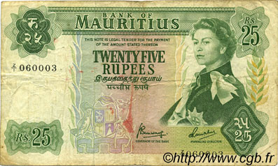 25 Rupees MAURITIUS  1973 P.32c F