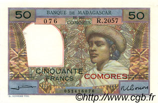 50 Francs COMORES  1963 P.02b pr.NEUF