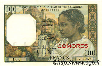 100 Francs KOMOREN  1963 P.03b fST+