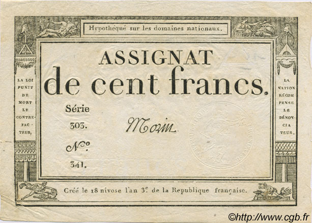 100 Francs FRANCE  1795 Laf.173 SPL