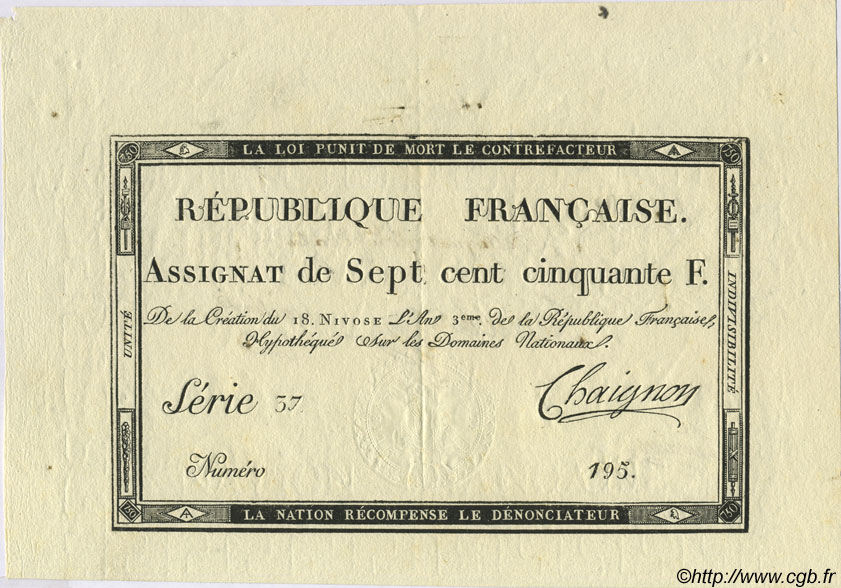 750 Francs FRANCE  1795 Laf.174a SUP