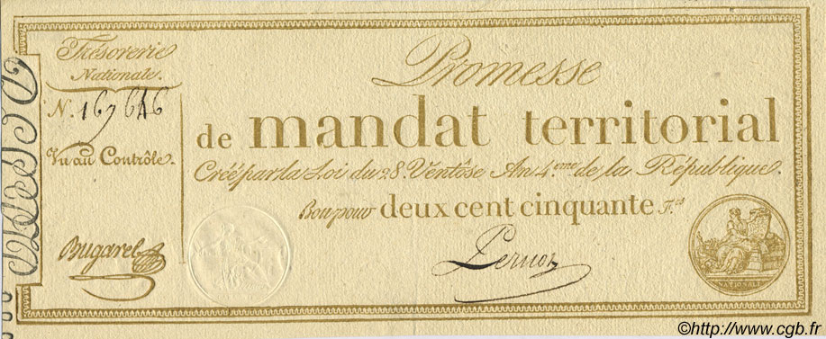250 Francs FRANCE  1796 Laf.198 SUP+
