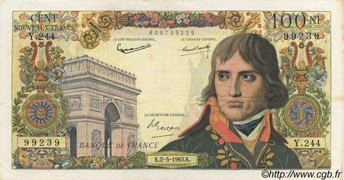 100 Nouveaux Francs BONAPARTE FRANCE  1963 F.59.21 pr.SUP