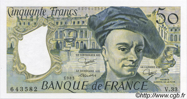 50 Francs QUENTIN DE LA TOUR FRANCE  1983 F.67.09 NEUF