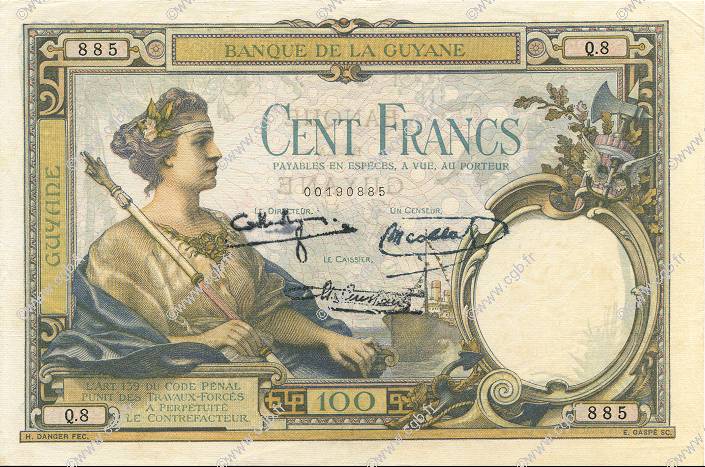 100 Francs GUYANE  1940 P.08 pr.SPL