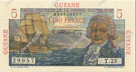 5 Francs Bougainville GUYANE  1946 P.19a pr.NEUF