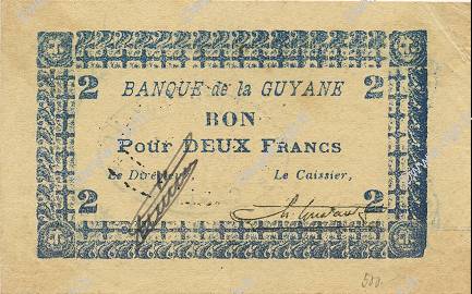 2 Francs GUYANE  1945 P.11C SUP