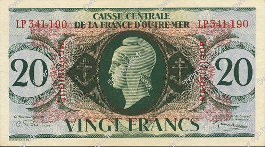 20 Francs MARTINIQUE  1946 P.24 fST