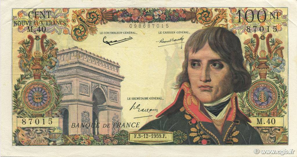 100 Nouveaux Francs BONAPARTE FRANCE  1959 F.59.04 TTB