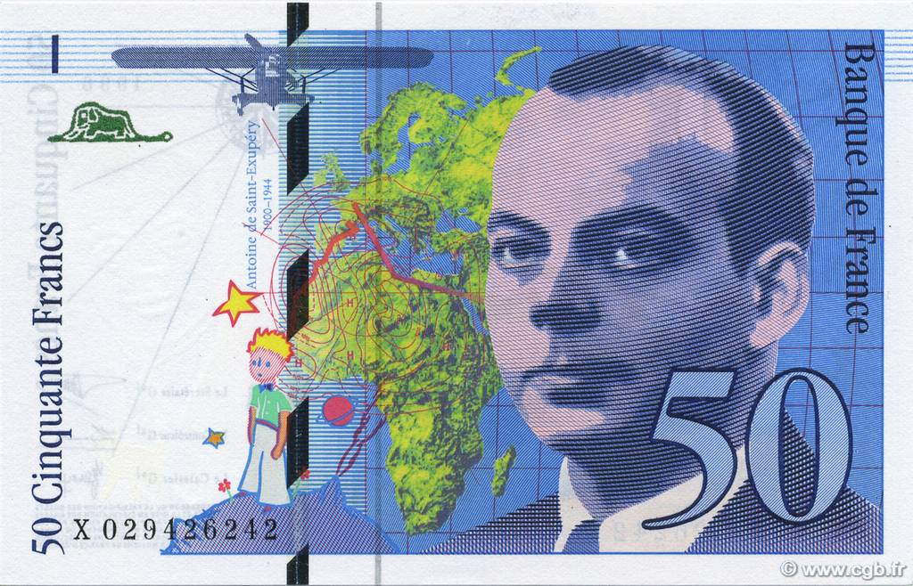 50 Francs SAINT-EXUPÉRY modifié FRANCE  1996 F.73.02 NEUF