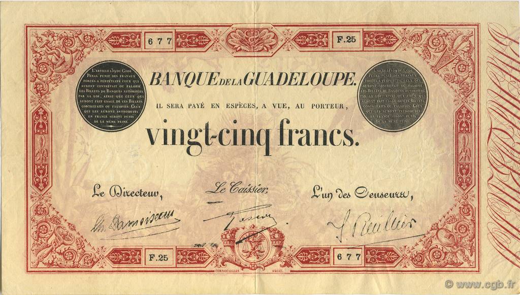 25 Francs rouge GUADELOUPE  1930 P.08 TTB+