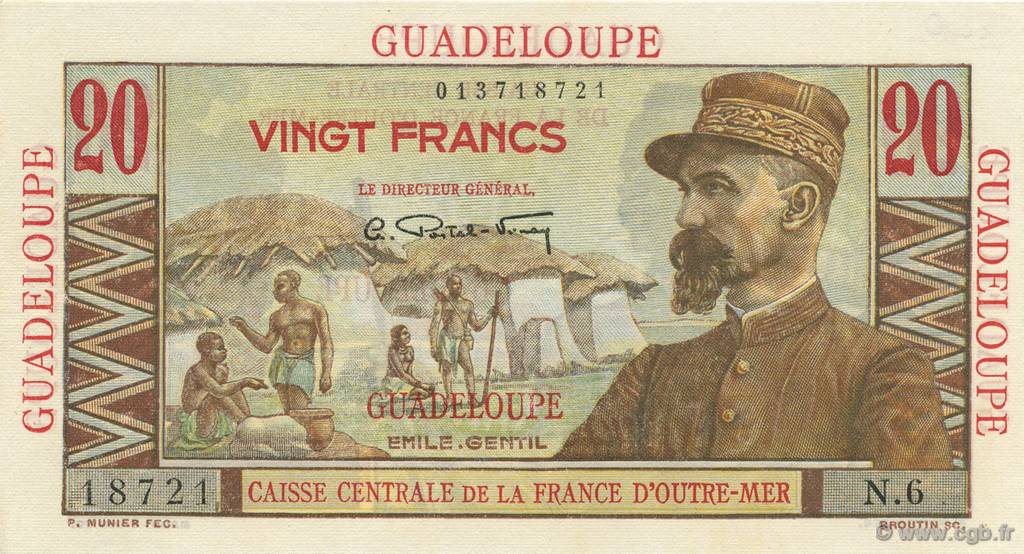 20 Francs Émile Gentil GUADELOUPE  1946 P.33 NEUF