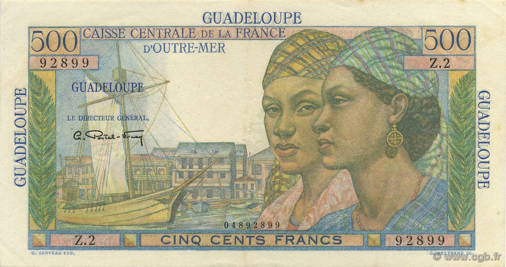 500 Francs Pointe à Pitre GUADELOUPE  1946 P.36 XF+