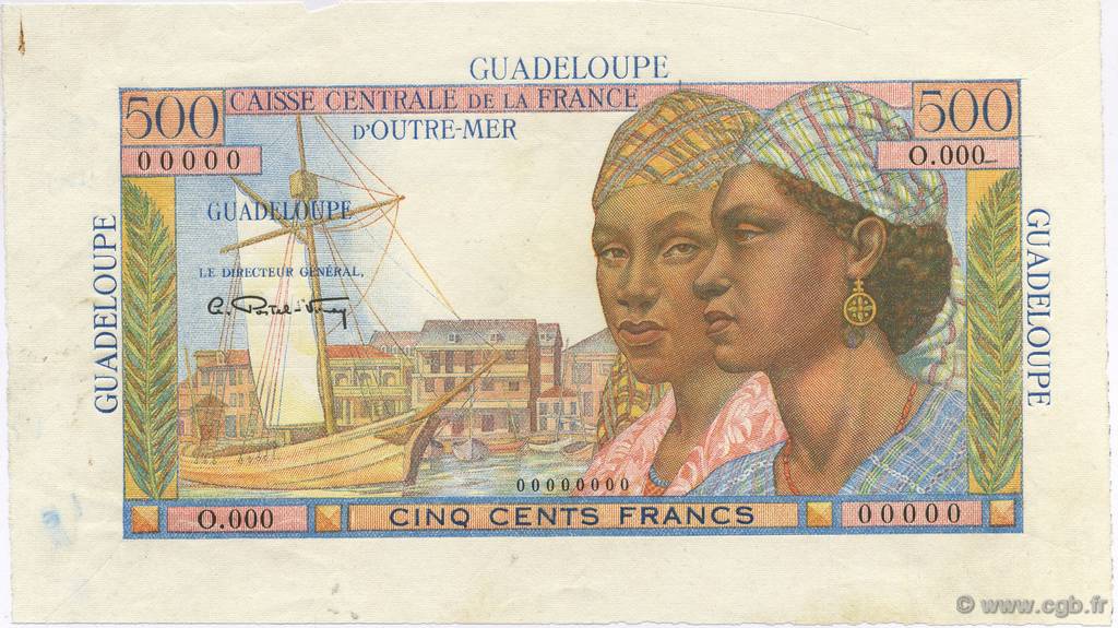 500 Francs Pointe à Pitre GUADELOUPE  1946 P.36 SPL